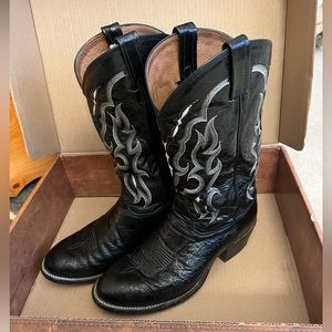 Men’s smooth ostrich boots